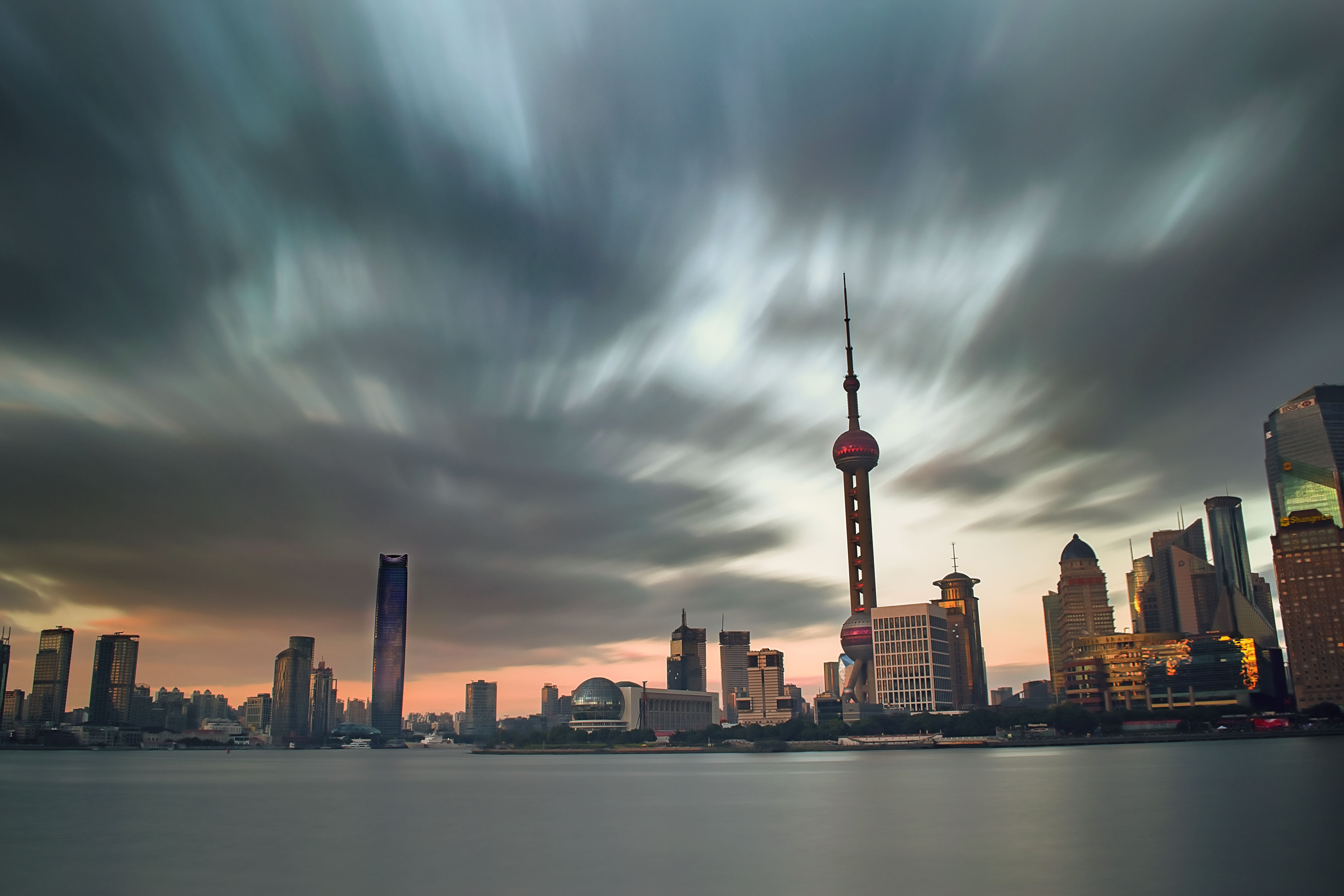 Shanghai skyline at dusk
